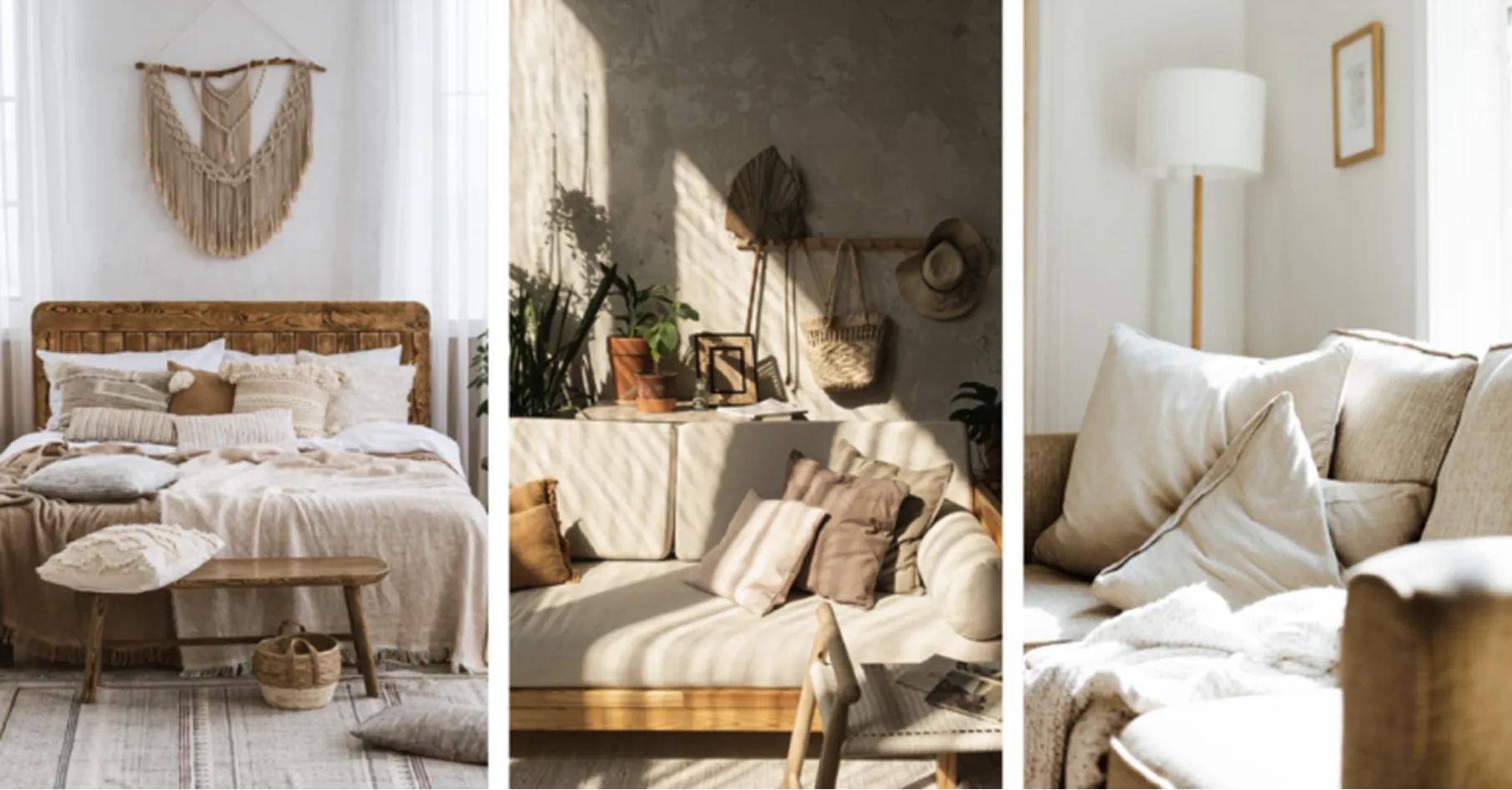 Cozy living room with soft furnishings