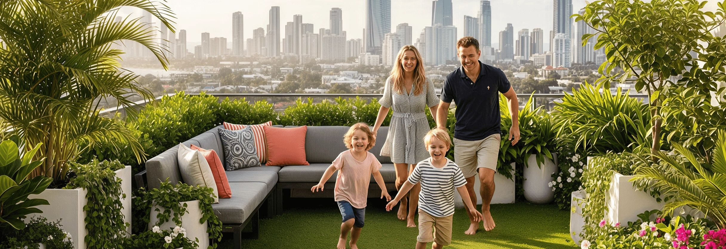 Picture of a family playing